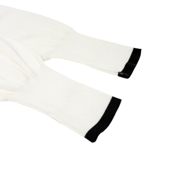 CHANEL Vintage 96P CC Mark Logo Cardigan Knit Button #46 White Black [106347] - Picture 9 of 12